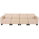 Canap� 4 places lounge / salon lyon, syst�me modulaire, simili - cuir, cr�me