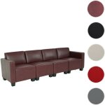 Mendler - canap 4 places lounge / salon lyon, systme modulaire, simili - cuir, noir