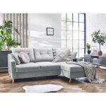 Bobochic - xs - canap� d'angle convertible coffre sweden angle droit gris clair