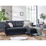Bobochic - xs - canap� d'angle convertible coffre sweden angle droit gris fonc�
