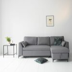 Happy garden - canapé d'angle convertible logan 3 places gris Happy garden - canapé d'angle convertible logan 3 places gris