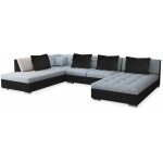 Canap d'angle convertible otis sans accoudoir, angle gauche gris et noir