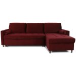 Intensedeco - canapé d'angle convertible réversible claudio en velours rouge Intensedeco - canapé d'angle convertible réversible claudio en velours rouge