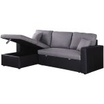 Habitat et jardin - canapé d'angle convertible / réversible avec coffre 'alain' - 3 places - gris / noir ... Habitat et jardin - canapé d'angle convertible / réversible avec coffre 'alain' - 3 places - gris / noir ...