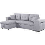 Canap� d'angle convertible en tissu  noah  - 4 places - gris clair