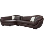 Canap d'angle cuir de buffle 5 places caipi - marron - angle gauche de pascal morabito