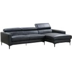 Canap d'angle en cuir de buffle florence - noir - angle droit