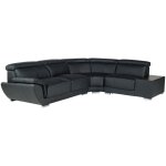 Vente - unique - canap d'angle en cuir nahia - noir - angle droit