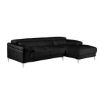 Vente - unique - canap d'angle en cuir solange - noir - angle droit