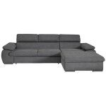 Casa baoli - canapé d'angle droit convertible tissu gris foncé - kost Casa baoli - canapé d'angle droit convertible tissu gris foncé - kost