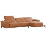 Vente - unique - canap d'angle droit en cuir de buffle camel andor