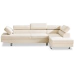 Canap� d'angle droit avec t�ti�res relevables palerme velours c�tel� beige