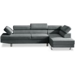 Canap� d'angle droit avec t�ti�res relevables palerme velours c�tel� gris