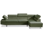 Canap� d'angle droit avec t�ti�res relevables palerme velours c�tel� vert