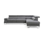 Canapé d'angle droit en velours xumi 260cm gris Canapé d'angle droit en velours xumi 260cm gris