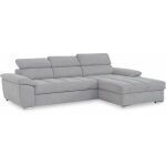 Inside75 - canap� d'angle droite convertible avec m�ridienne coffre kid tissu gris clair