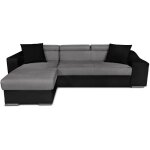 Usinestreet - canapé d'angle elona convertible bi - matière gris et noir avec poufs de rangement à droite ... Usinestreet - canapé d'angle elona convertible bi - matière gris et noir avec poufs de rangement à droite ...