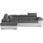 Intensedeco - canap d'angle gauche convertible marius gris et blanc
