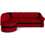 Canapé d'angle gauche convertible tissu rouge et noir sundy 250cm Canapé d'angle gauche convertible tissu rouge et noir sundy 250cm
