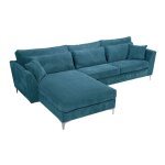 Canap angle gauche isla velours ctel bleu
