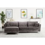 Ims - canap angle gauche isla velours ctel gris