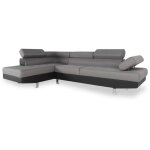 Intensedeco - canap d'angle gauche avec ttires relevables charly gris et noir