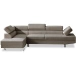 Canap� d'angle gauche avec t�ti�res relevables palerme velours c�tel� taupe