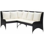 Canapés d'angle de jardin 2 pcs résine tressée noir Canapés d'angle de jardin 2 pcs résine tressée noir
