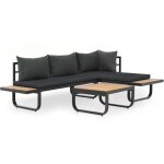 Vidaxl - canapé d'angle de jardin à 2 places avec coussins aluminium wpc Vidaxl - canapé d'angle de jardin à 2 places avec coussins aluminium wpc