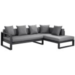Canap� d'angle de jardin modulable en aluminium - anthracite - molokai de mylia