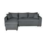 Usinestreet - canapé d'angle réversible convertible en tissu gris foncé - massimo Usinestreet - canapé d'angle réversible convertible en tissu gris foncé - massimo