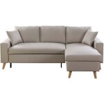 Usinestreet - canap d'angle maria scandinave rversible et convertible - beige