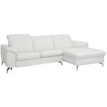 Vente - unique - canap d'angle relax lectrique en cuir de buffle lismore - ivoire - angle droit