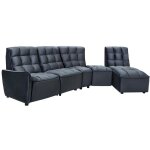 Vente - unique - canapé d'angle relax électrique modulable en velours anthracite alford Vente - unique - canapé d'angle relax électrique modulable en velours anthracite alford