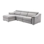 Vente - unique - canapé d'angle relax électrique en tissu gris clair pedrera - angle gauche Vente - unique - canapé d'angle relax électrique en tissu gris clair pedrera - angle gauche