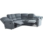 Beliani - canap� d'angle relax manuel 5 places en tissu gris fonc� id�al pour salon moderne et traditionnel ...