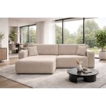 Canap� d'angle r�versible convertible avec fonction de couchage coffre universel en velours c�tel� beige ...