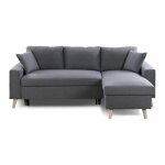 Paris prix - canapé d'angle réversible convertible 'koli' 227cm gris foncé Paris prix - canapé d'angle réversible convertible 'koli' 227cm gris foncé