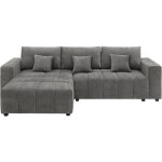 Canap� d'angle r�versible / convertible en tissu -  george  - 4 places - gris