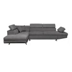 Usinestreet - canapé d'angle rio convertible avec coffre en microfibre - angle gauche, gris Usinestreet - canapé d'angle rio convertible avec coffre en microfibre - angle gauche, gris
