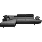 Usinestreet - canap d'angle rio convertible avec coffre en microfibre et simili - angle gauche, gris ...