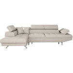 Usinestreet - canap� d'angle rio convertible avec coffre en tissu - angle gauche, beige