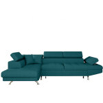 Canap d'angle rio convertible avec coffre en tissu - angle gauche, bleu