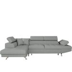 Usinestreet - canapé d'angle rio convertible avec coffre en tissu - angle gauche, gris clair Usinestreet - canapé d'angle rio convertible avec coffre en tissu - angle gauche, gris clair