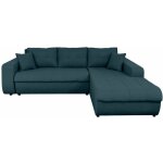 Usinestreet - canap� d'angle suzie convertible en tissu - angle droit, bleu p�trole