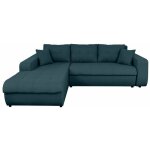 Usinestreet - canap� d'angle suzie convertible en tissu - angle gauche, bleu p�trole