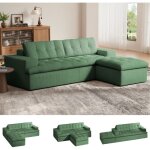 Canap� d'angle vert modulable de 21517548cm, repose - pieds amovible / convertible, canap� moderne en ...
