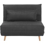 Beliani - canapé chauffeuse en tissu gris foncé convertible en lit confortable et pratique pour chaque ... Beliani - canapé chauffeuse en tissu gris foncé convertible en lit confortable et pratique pour chaque ...