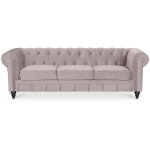 Intensedeco - canape chesterfield velours 3 places altesse taupe Intensedeco - canape chesterfield velours 3 places altesse taupe