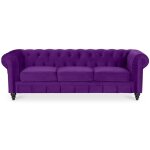 Intensedeco - canape chesterfield velours 3 places altesse violet Intensedeco - canape chesterfield velours 3 places altesse violet